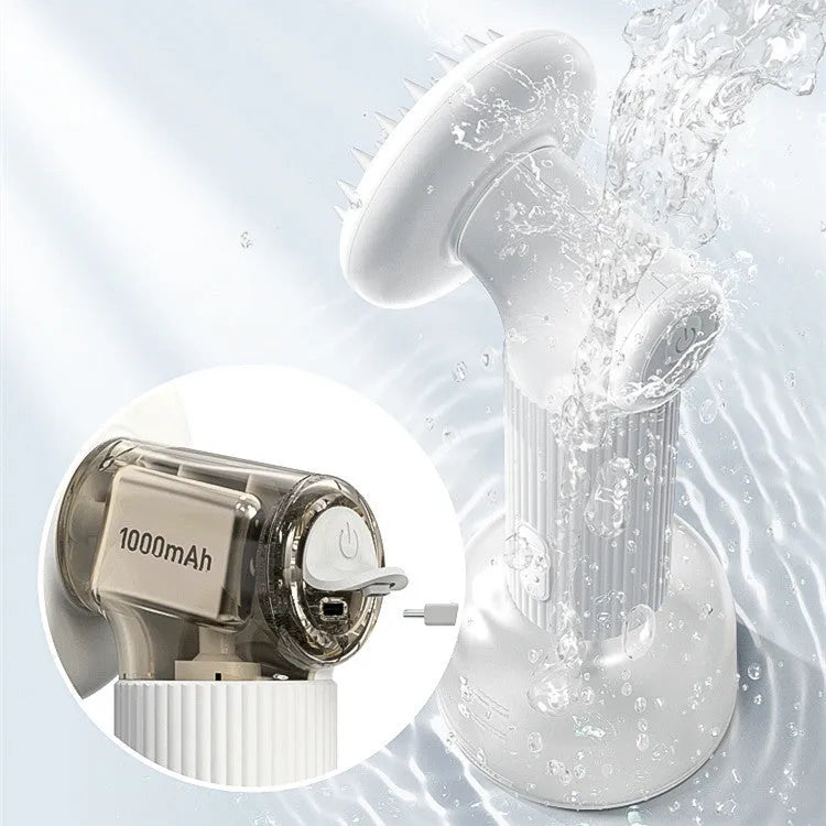 White PP pet bubble machine for cat and dog bath, USB powered, 139×118×286mm