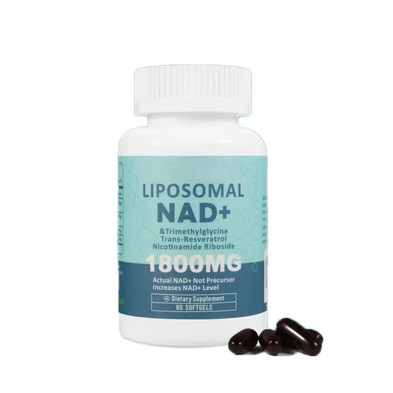 Bottle of nicotinamide mononucleotide gel capsules showing 60 or 120 count option.