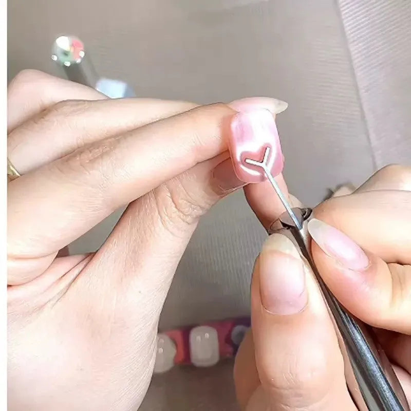 Manicure magnet tool with cylindrical magnet and Y-shaped bracket for cat eye nail polish effects