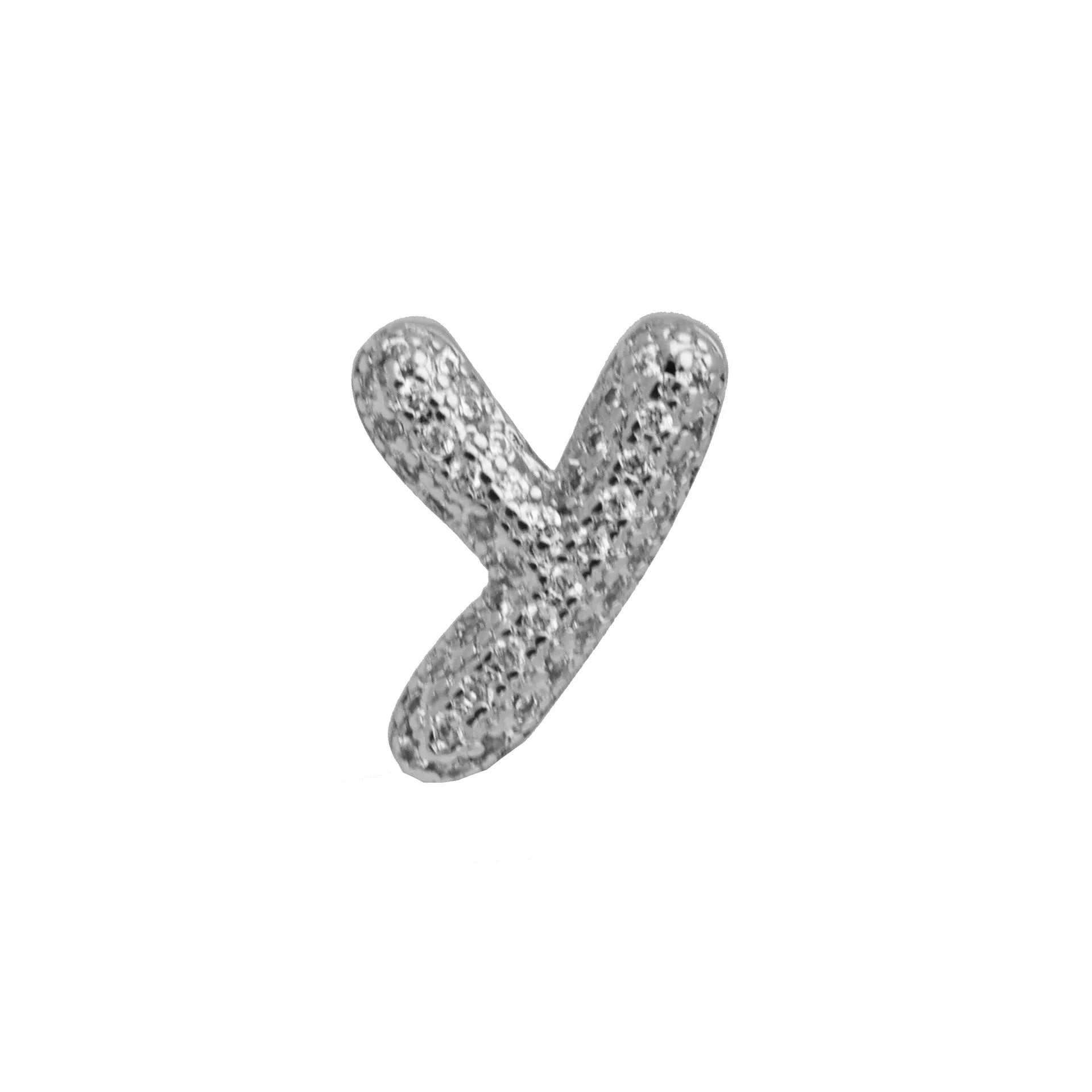 Copper letter bracelet with zirconium inlay showing detailed English character modelling in gold finish