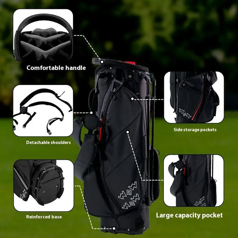 Polyester golf bracket ball bag with anti-collision design, full set, available in red or blue