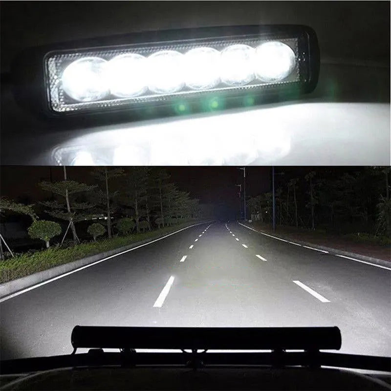 Black die-cast aluminum LED auxiliary spotlight for car mounting with bracket