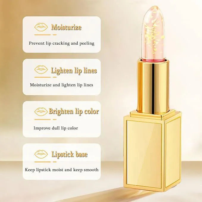 3.5g temperature change lip balm stick on a transparent background.