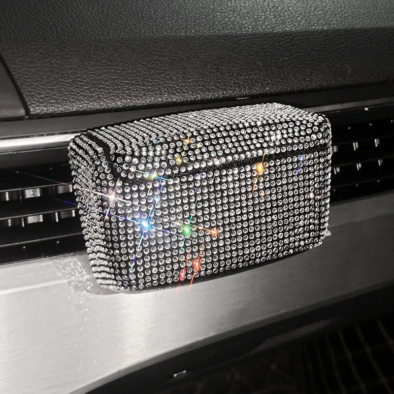 Creative car ashtray with covered design and vent mounting system in diamond finish colours