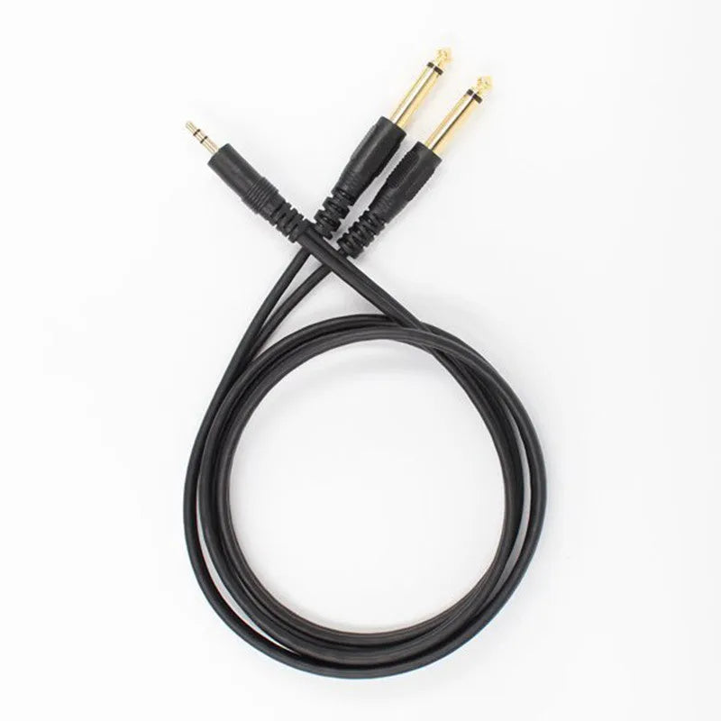 3.5mm to 6.35mm male-to-male stereo audio cable with gold-plated connectors