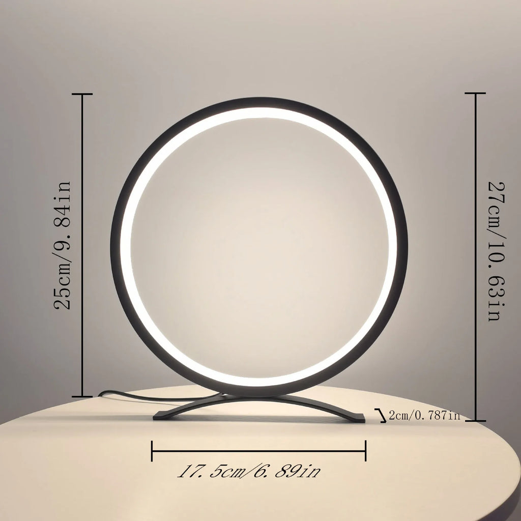 Modern minimalist desk lamp with metal stand, USB cable, and compact 25cm base in black warm light finish