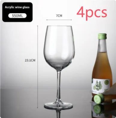 Transparent PC acrylic wine bottle with modern simple design, 300ml or 550ml capacity for party catering