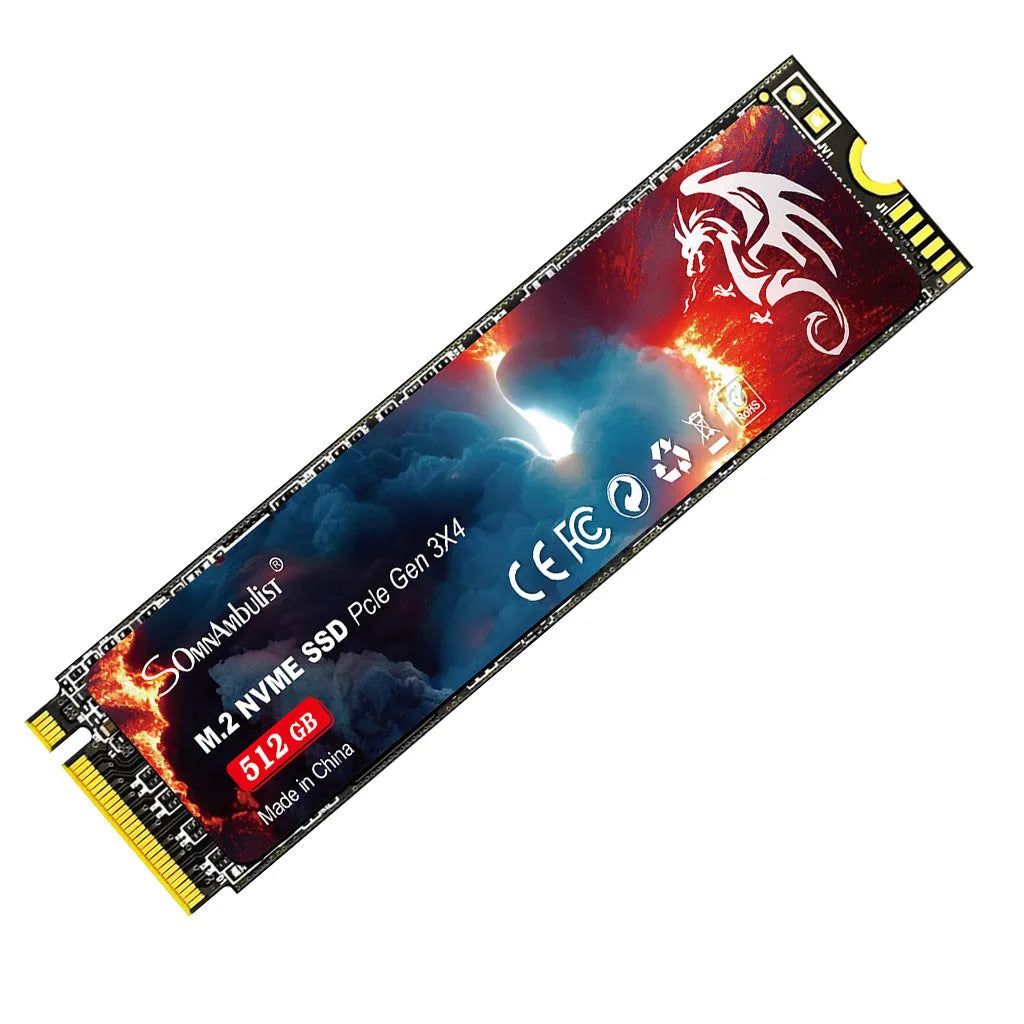 M.2 2280 PCIe NVMe solid state drive for desktop computers showing connector and label