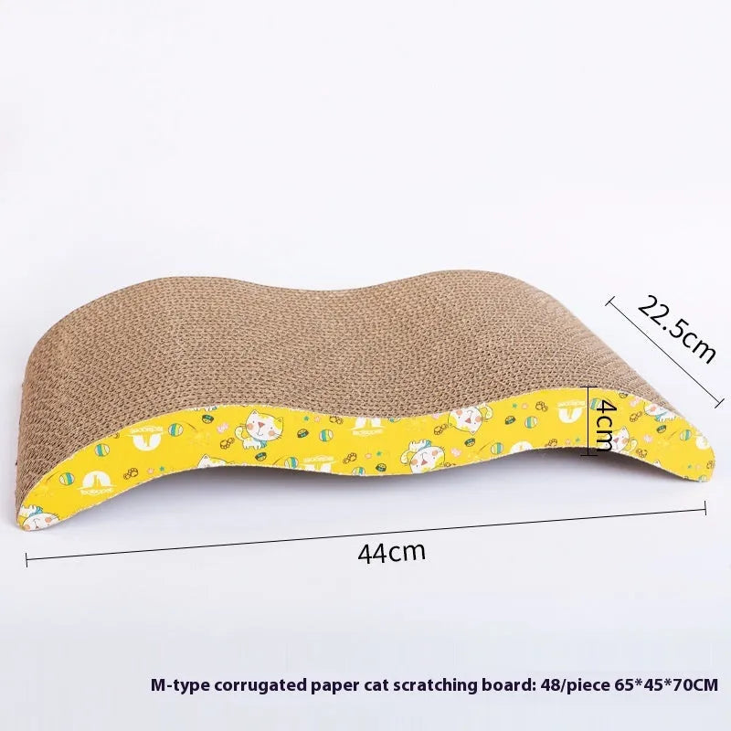 Corrugated paper cat scratch board showing multiple shape design options