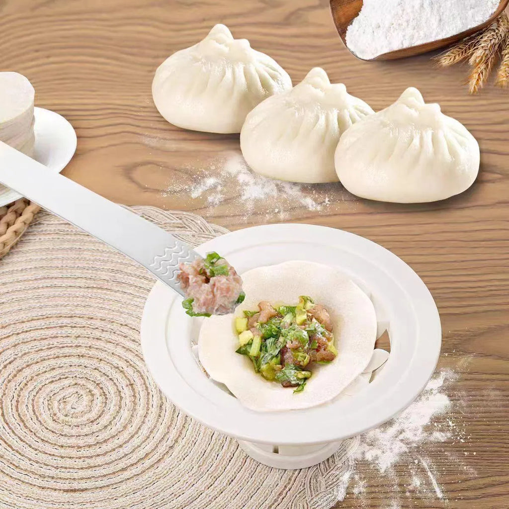 Black Jinkali steamed bun mould set with four pieces for shaping baozi, dumplings and shaomai