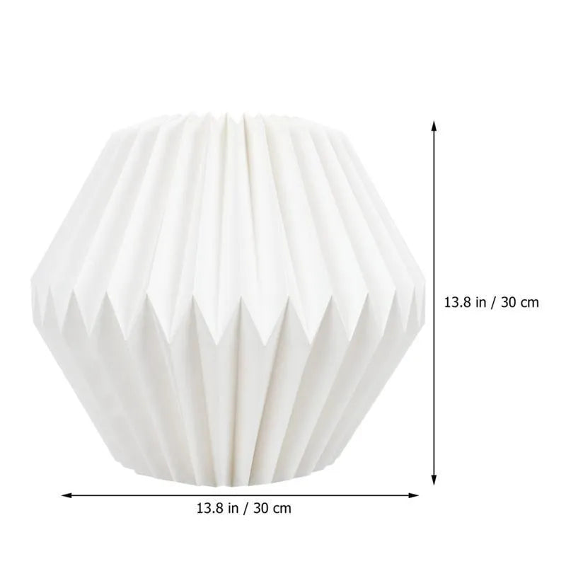 Paper origami pendant lamp shade in waist drum colour for minimalist lighting