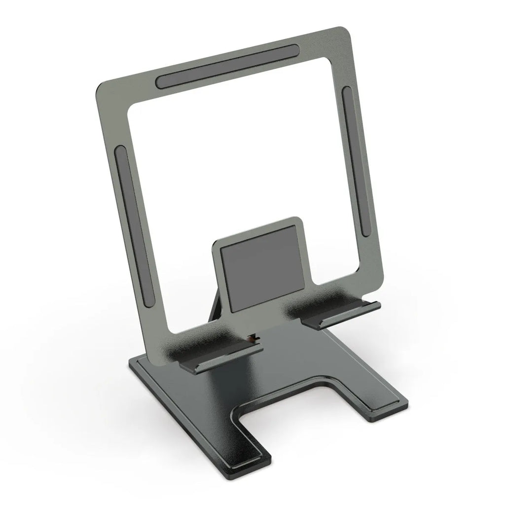 Flat desktop multi-angle foldable rotating metal bracket for notebook laptop stand in black