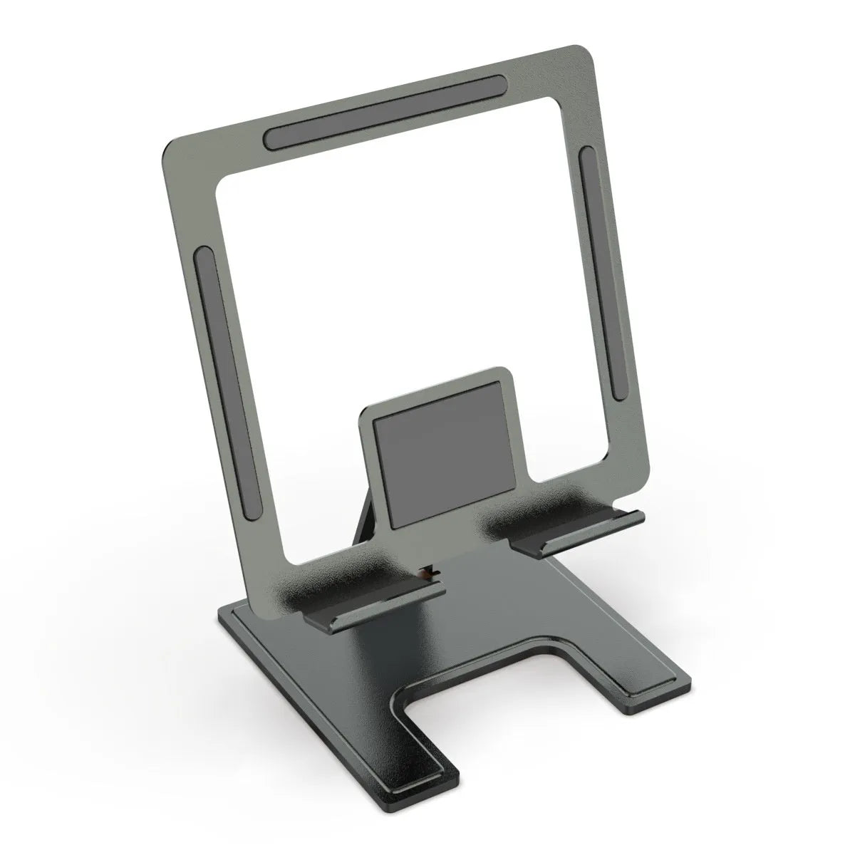 Flat desktop multi-angle foldable rotating metal bracket for notebook laptop stand in black