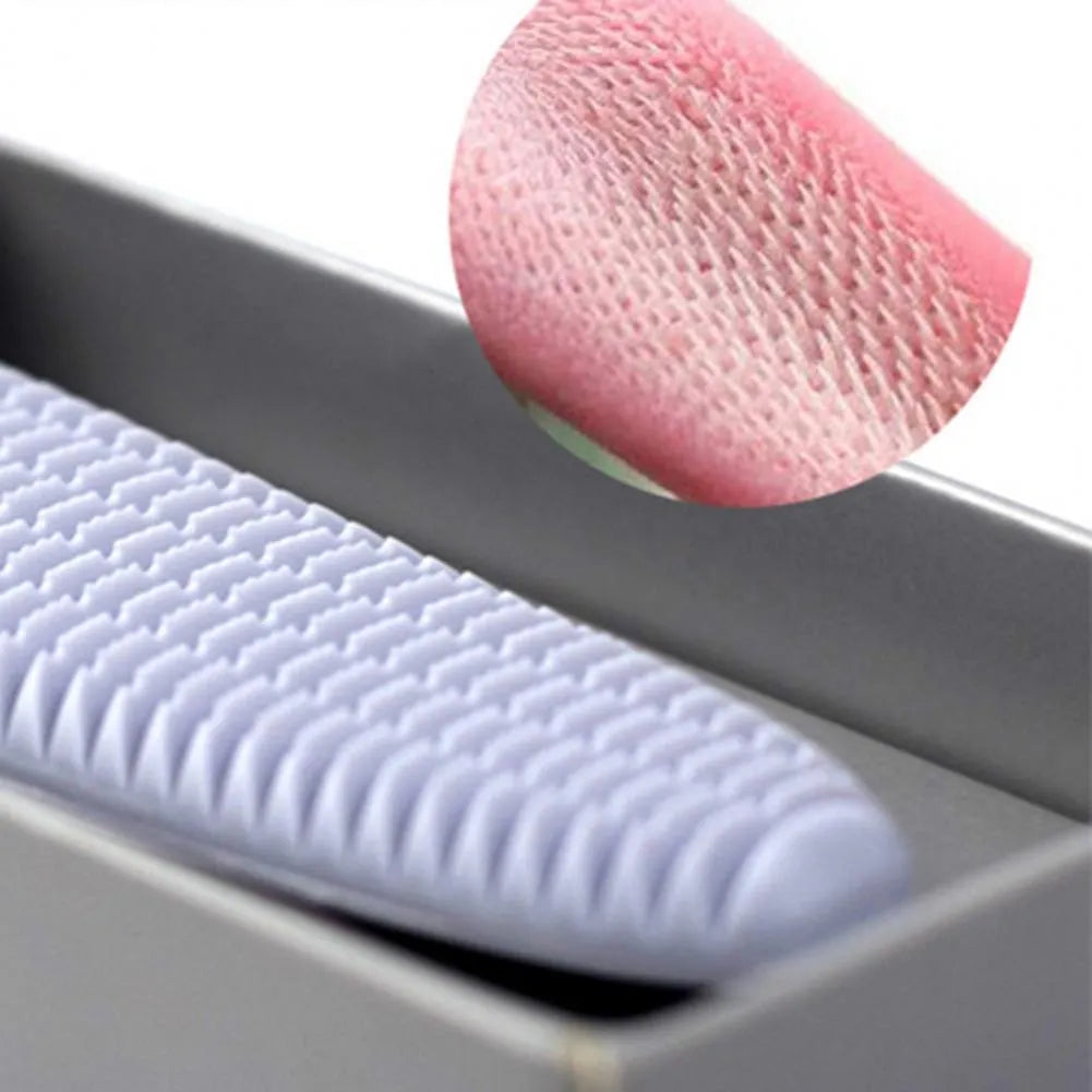 Grey cat grooming comb with tongue-shaped bristles and dual-width ends for gentle pet hair removal