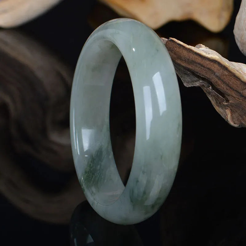 Chinese style Jinsi jade bracelet in natural stone with multiple inner diameter size options.