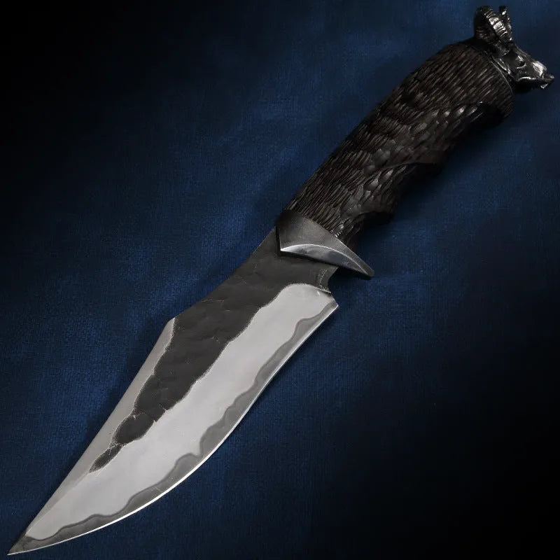 Black Goat high hardness three-in-one steel straight knife 200mm blade for outdoor survival camping hunting
