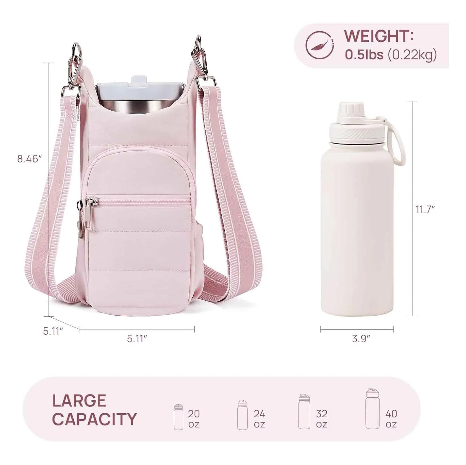 Cycling water bottle kettle bag mounted on bicycle frame in beige colour