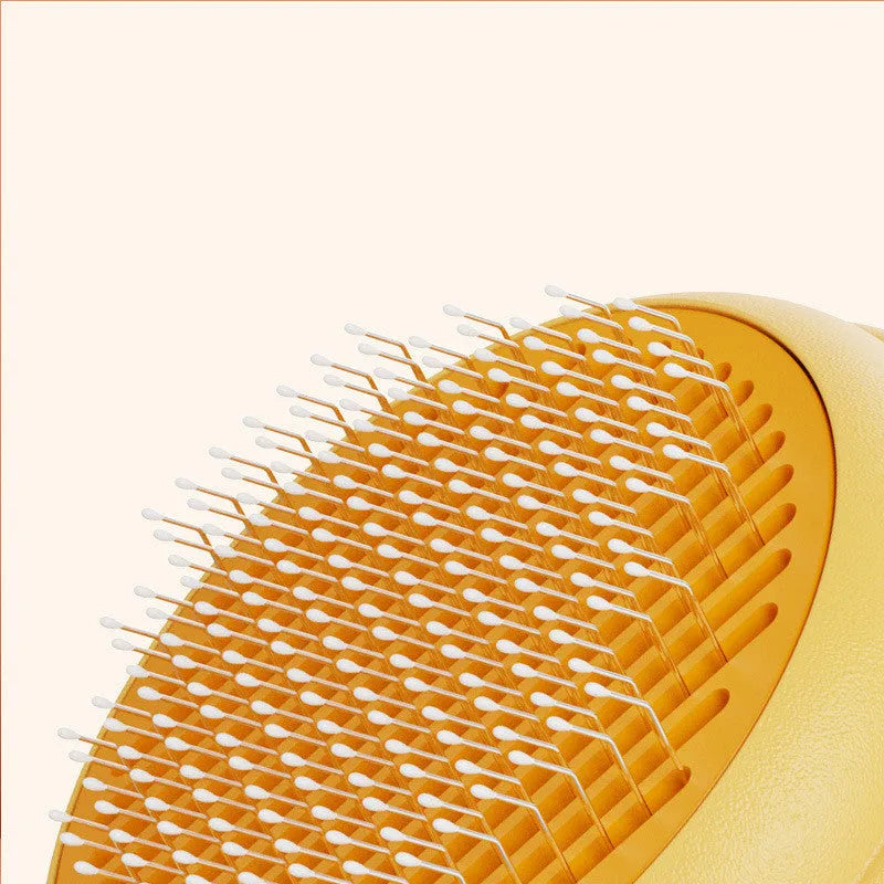 Hoopet Hamburger Hair Removal Comb with stainless steel needles in yellow colour for pet grooming