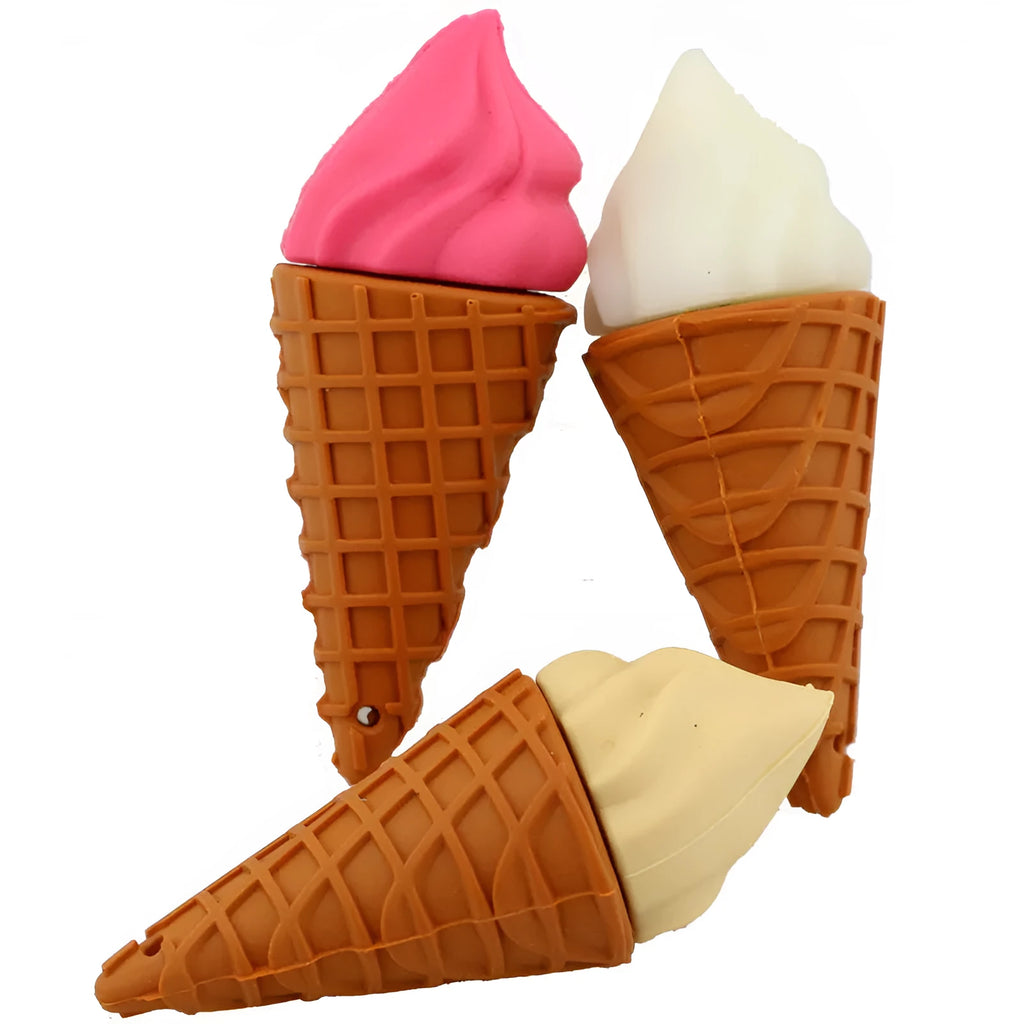 Cute mini ice cream shaped USB flash drive in pink, labelled with storage capacity.