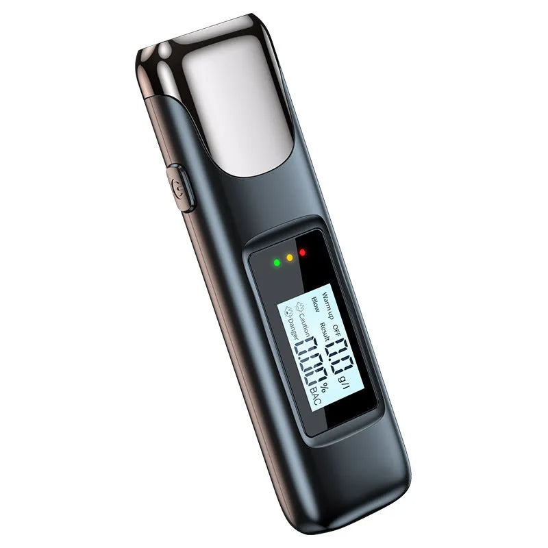 C10 Black alcohol tester with screen display, high precision breath detector, ABS housing