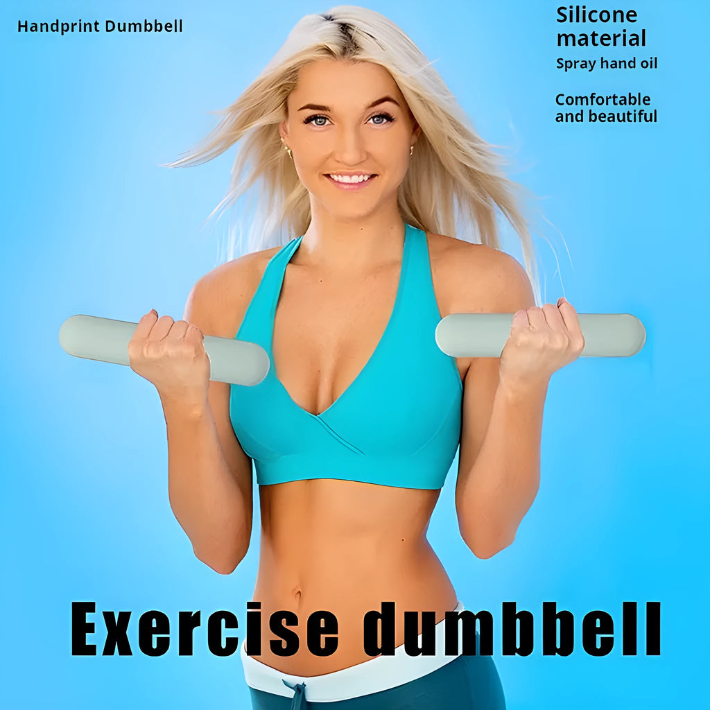 Silicone-edged hand-drawn dumbbell stick in a choice of colours and weights for fitness training.