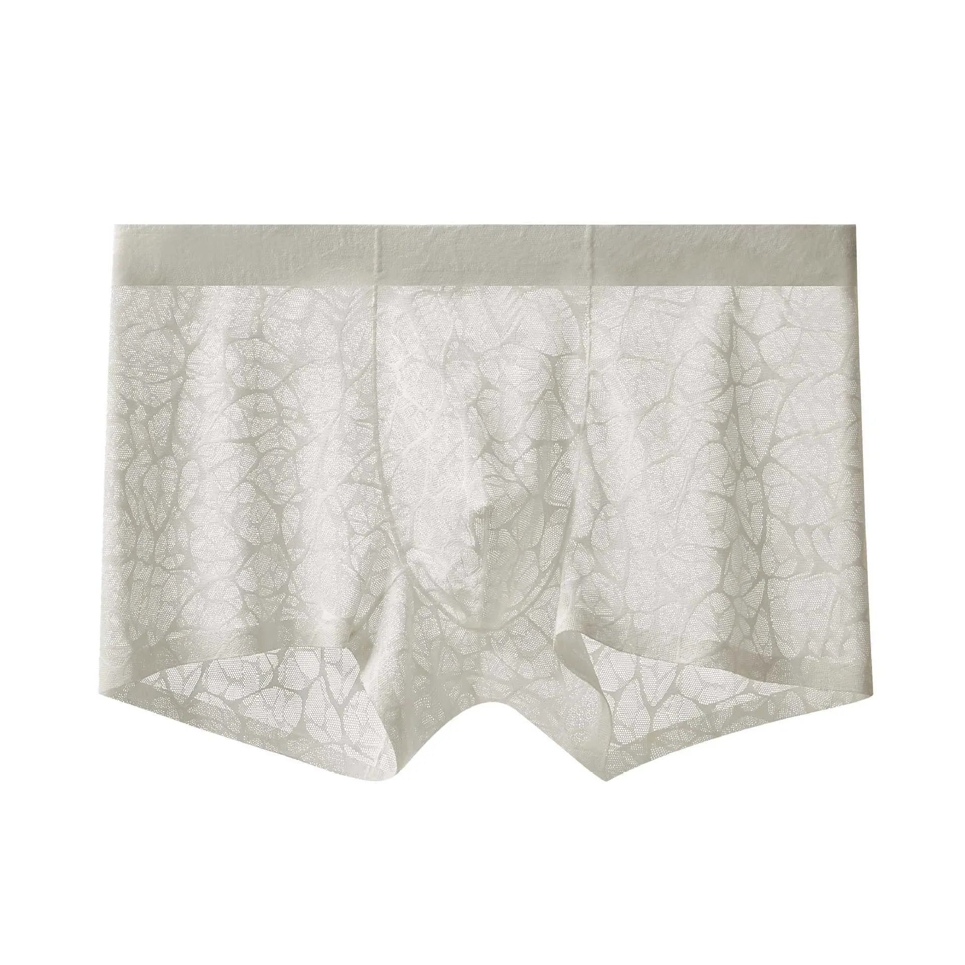Men's leopard jacquard underwear in thin lace fabric showing five colour options