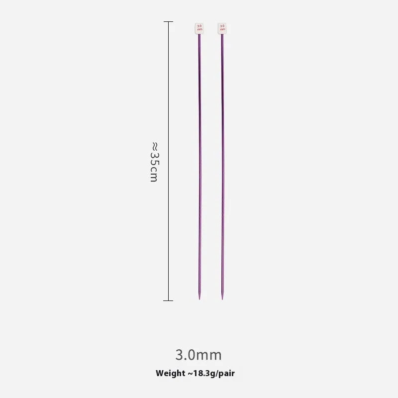 Lengthened crochet hook set showing multiple sizes from 2.0mm to 10.0mm, each with a protective cap.