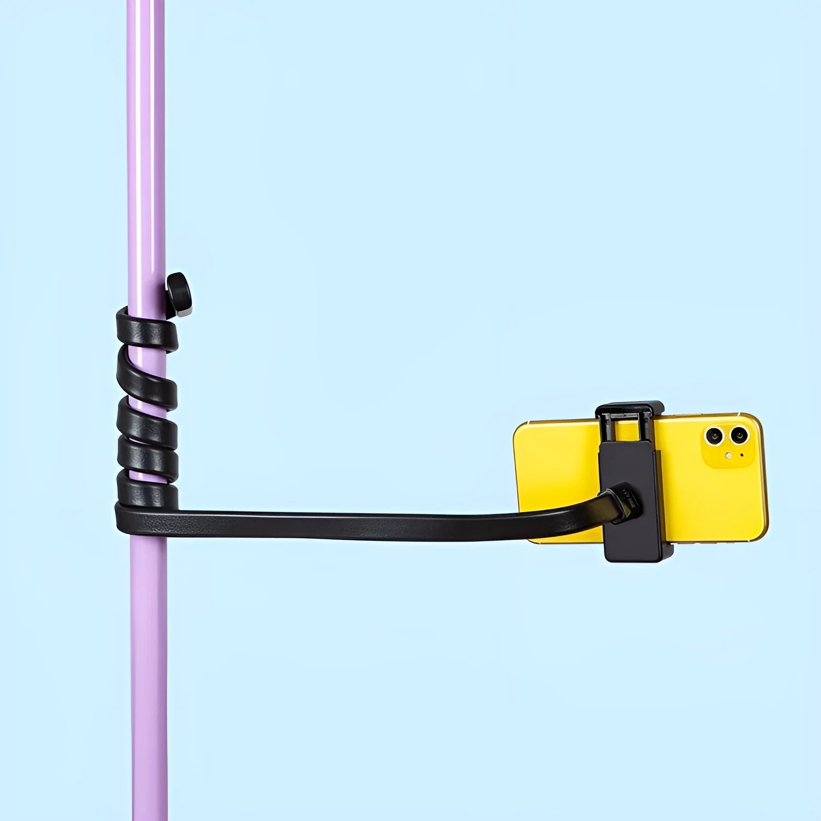 Flexible adjustable phone holder with silica gel hose and aluminium alloy mounting bracket