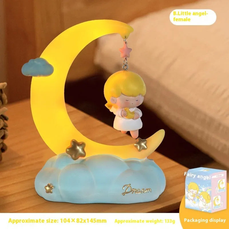 Creative Cute Moon Fairy Tale Small Night Lamp plastic resin cartoon design