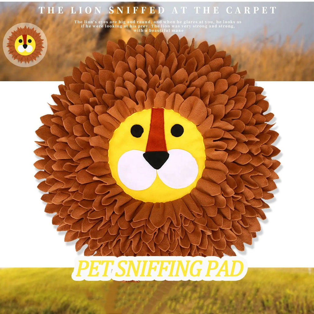 Brown Yizhiwen textured pet sniffing pad measuring 33cm by 25cm for interactive feeding.