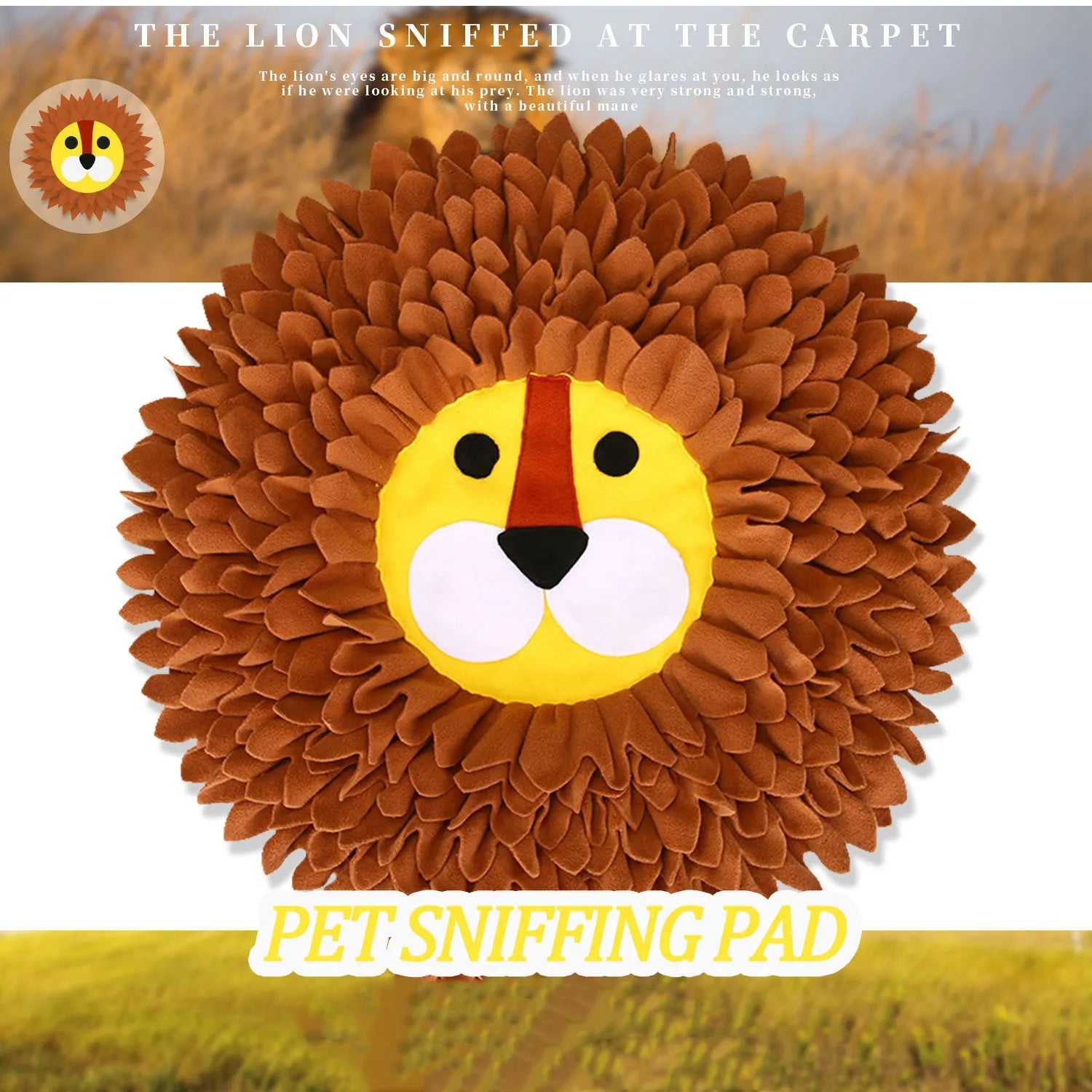 Brown Yizhiwen textured pet sniffing pad measuring 33cm by 25cm for interactive feeding.