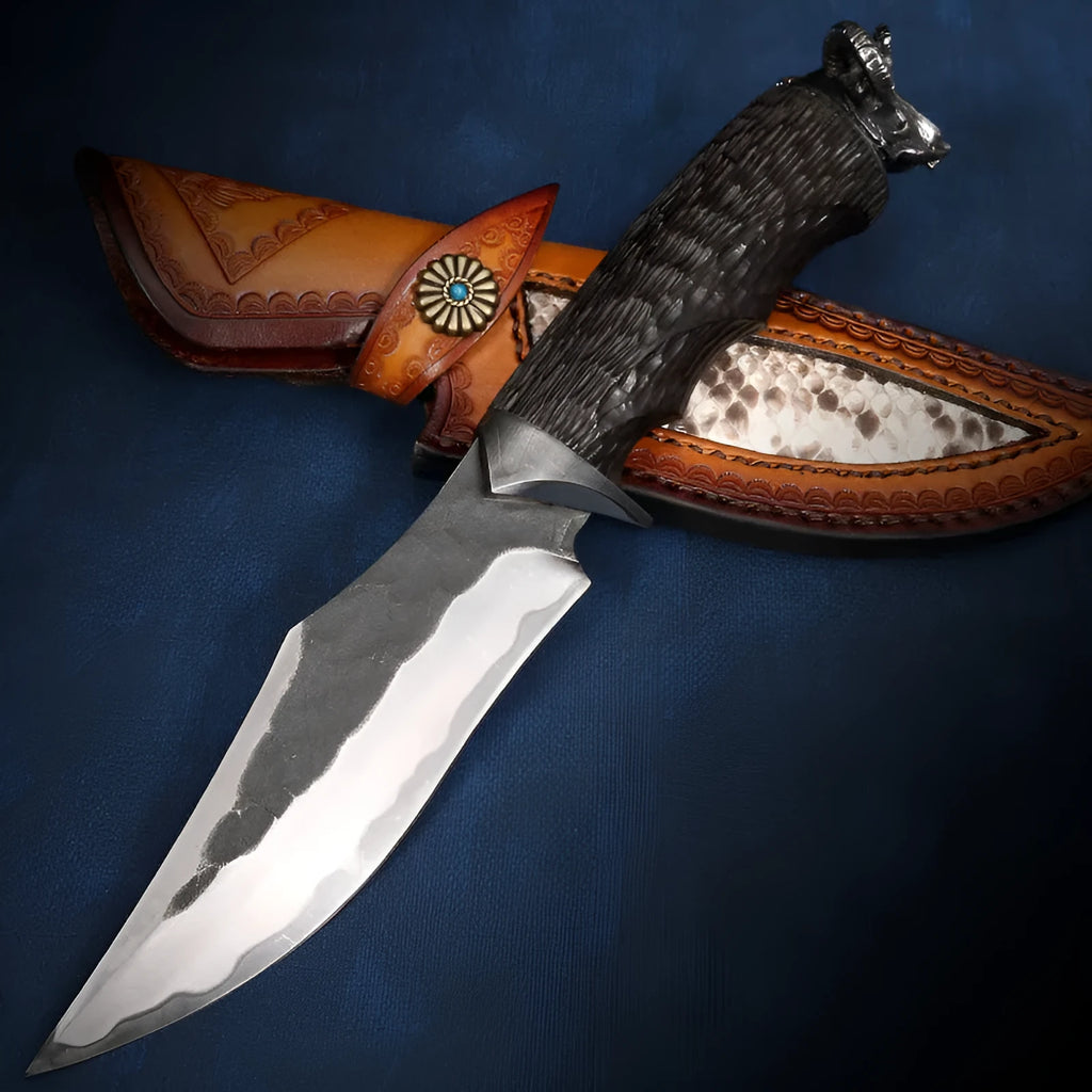 Black Goat high hardness three-in-one steel straight knife 200mm blade for outdoor survival camping hunting