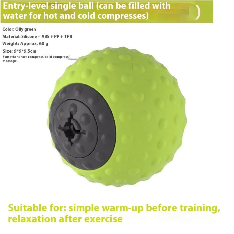 Caramel mocha double ball massage ball for cold and hot compress therapy on a foot