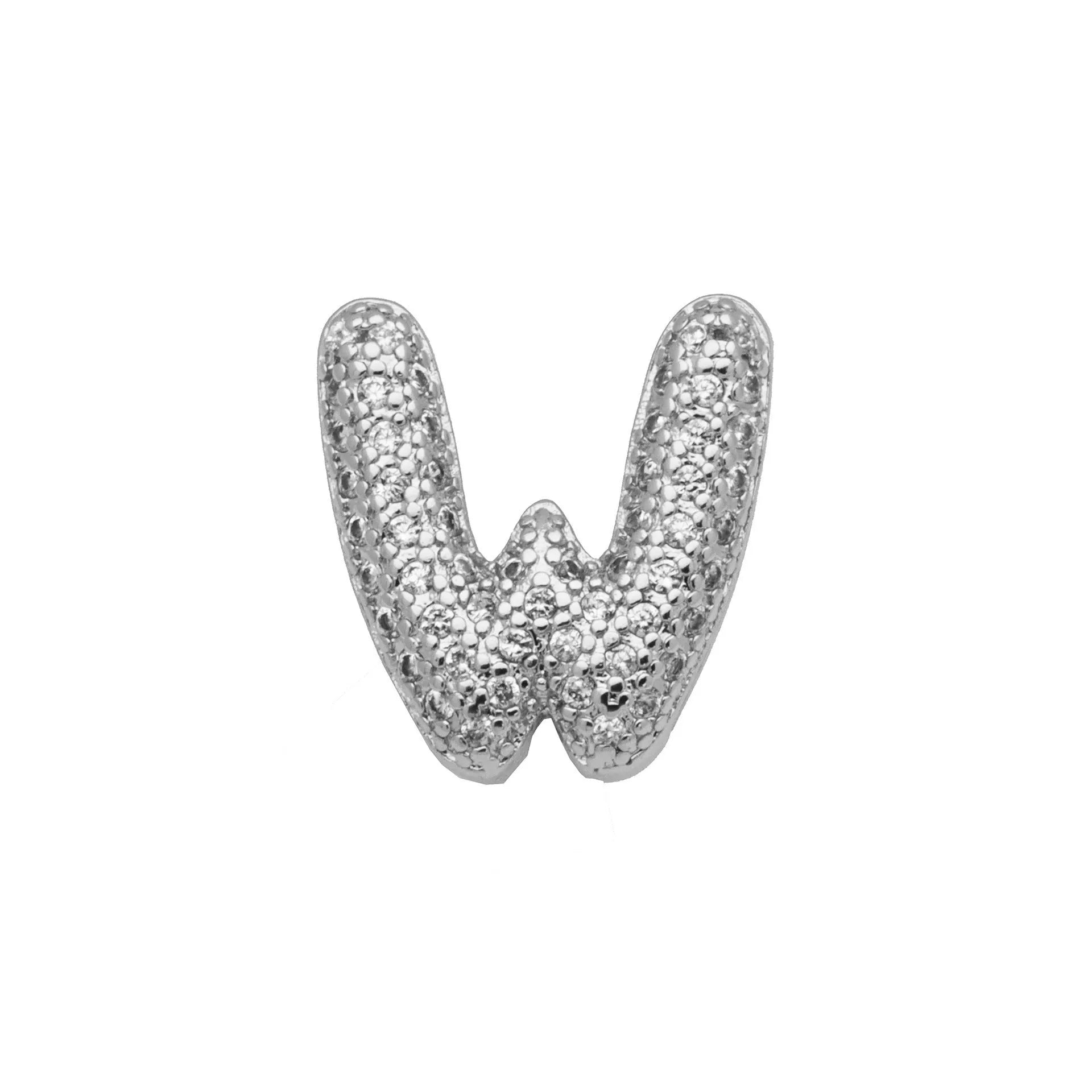 Copper letter bracelet with zirconium inlay showing detailed English character modelling in gold finish