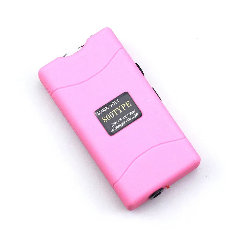 Female self-defense multi-function flashlight in plastic and resin, compact portable design available in multiple colours