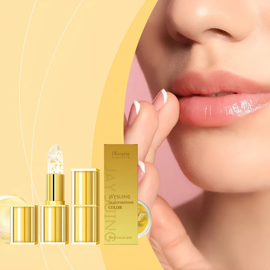 Gold Foil Discoloration Nourishing Lipstick in a 2.6cm square case.