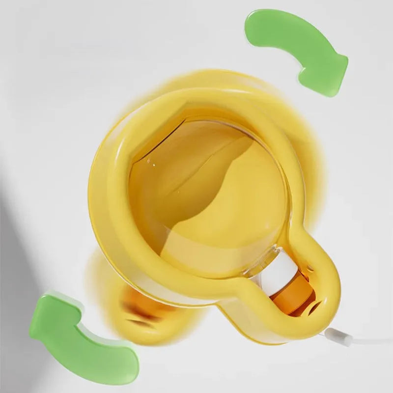 Green portable dog water bottle with fold-out drinking bowl for travel.