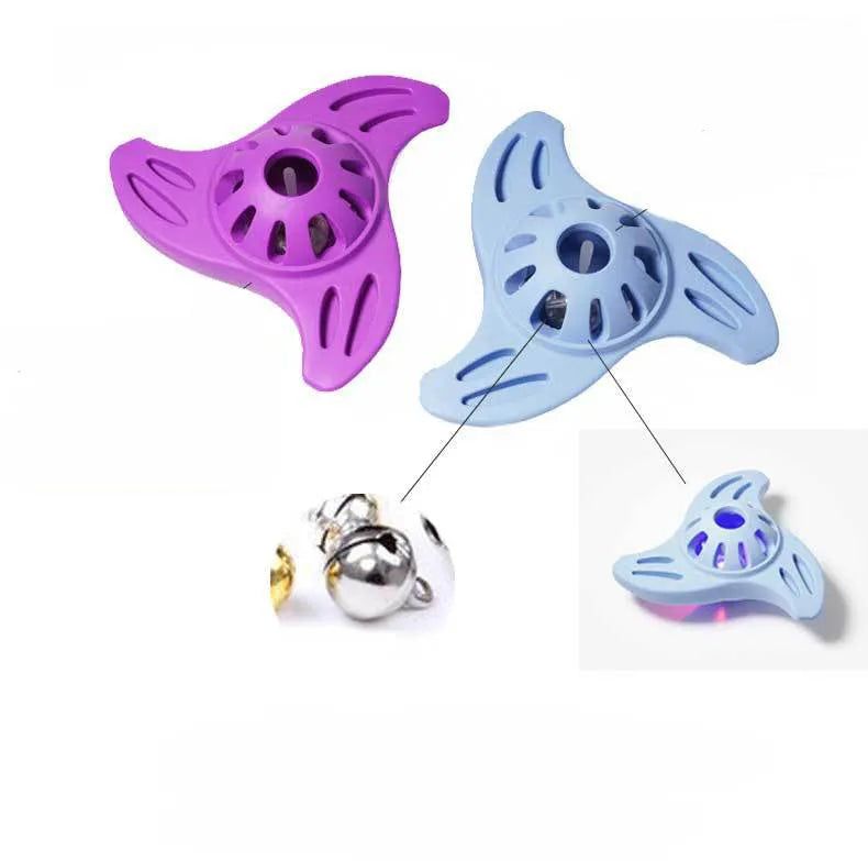 Blue bite-resistant boomerang dog toy with molar edges for large breed puppies on a white background.