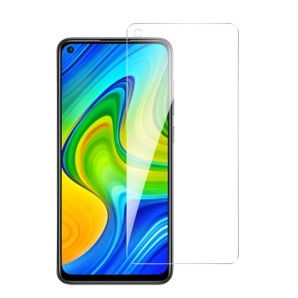 Tempered glass screen protector for Xiaomi phones showing HD clarity and full coverage.