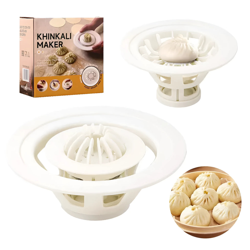 Black Jinkali steamed bun mould set with four pieces for shaping baozi, dumplings and shaomai