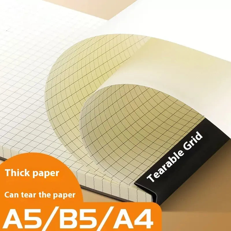 Thickening plus size notebook writing pads in A5, B5, and A4 formats with blank, grid, and horizontal line rulings
