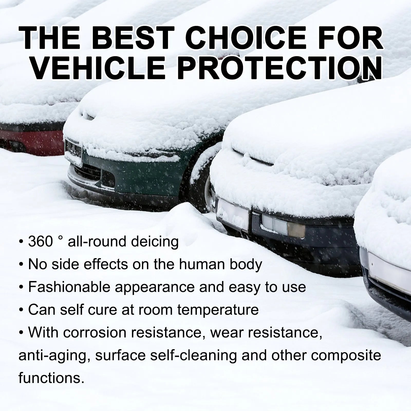 Car snow brush and hydrophobic nano coating spray kit for winter ice removal.
