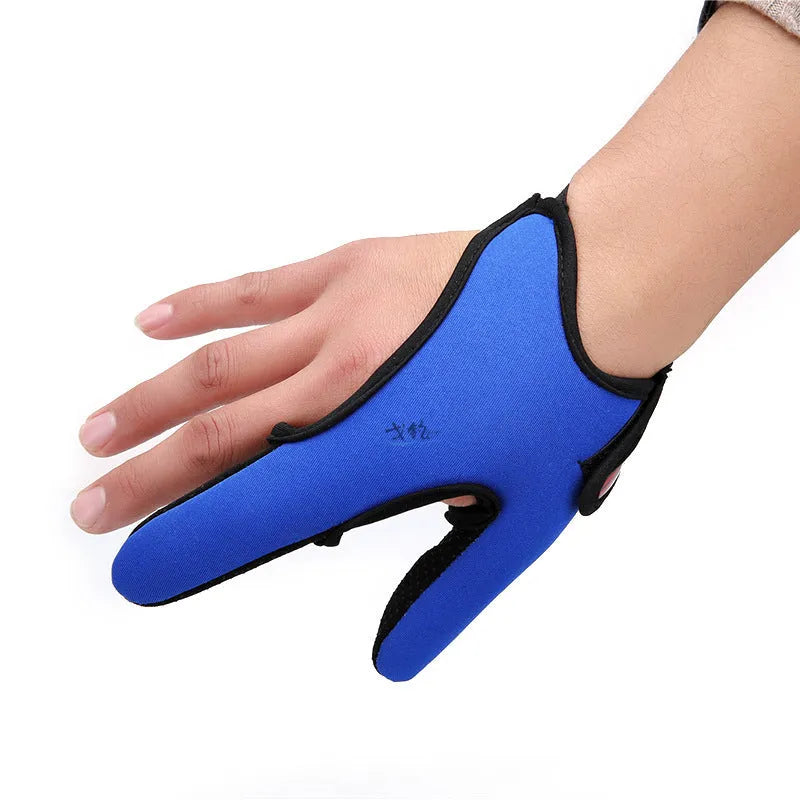 A single two-finger fishing glove showing the microfiber palm and diving cloth back, in a choice of colours.