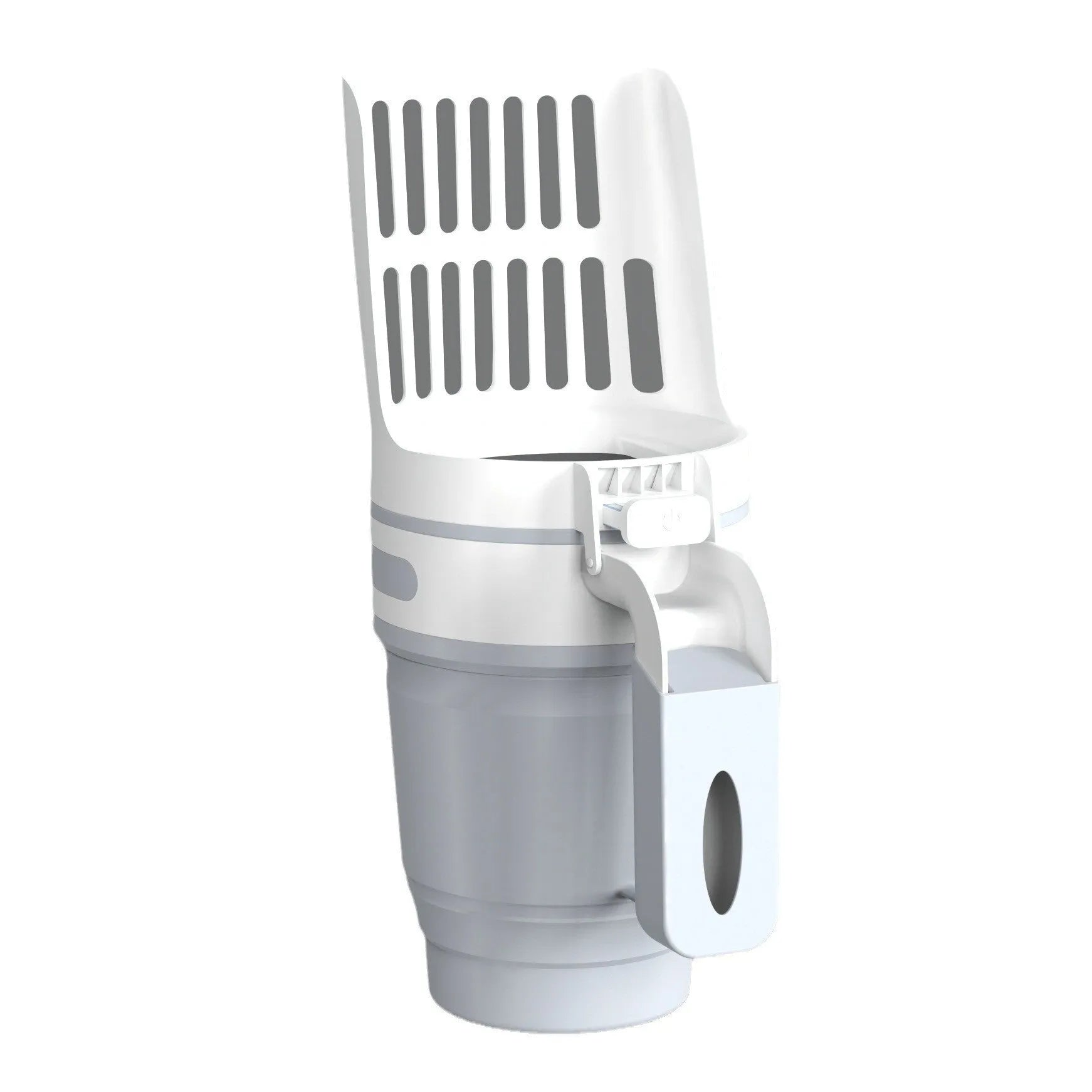 Grey foldable cat litter scoop with waste container and refill bags