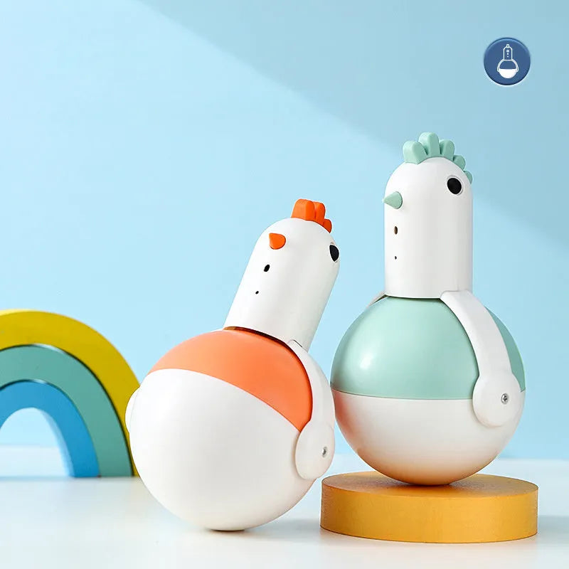 Green or orange chicken-shaped electric cat toy with automatic motion and laser light.