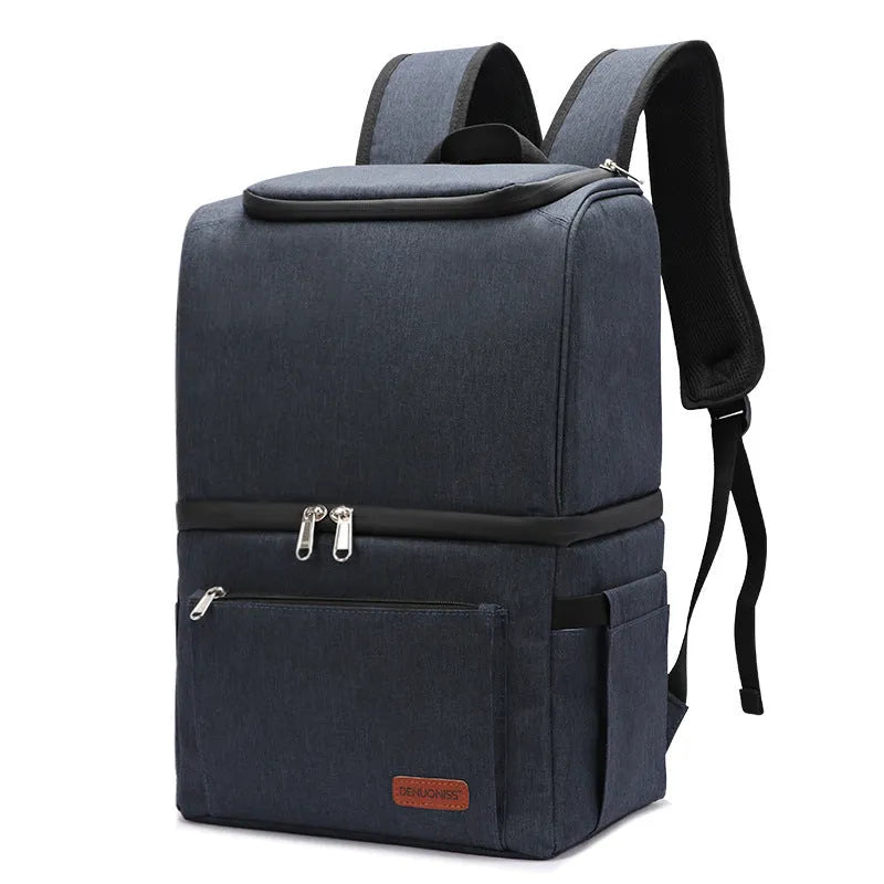 Double layer insulated backpack cooler with 22L capacity in waterproof Oxford cloth