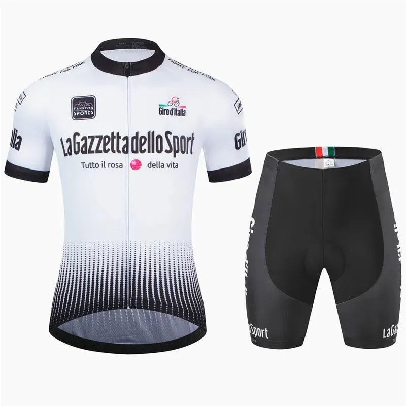 Cycling short sleeve suit in breathable polyester fabric for summer road biking