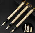 Immortal metal fountain pen with iridium nib in white colour, fine tip 0.5mm