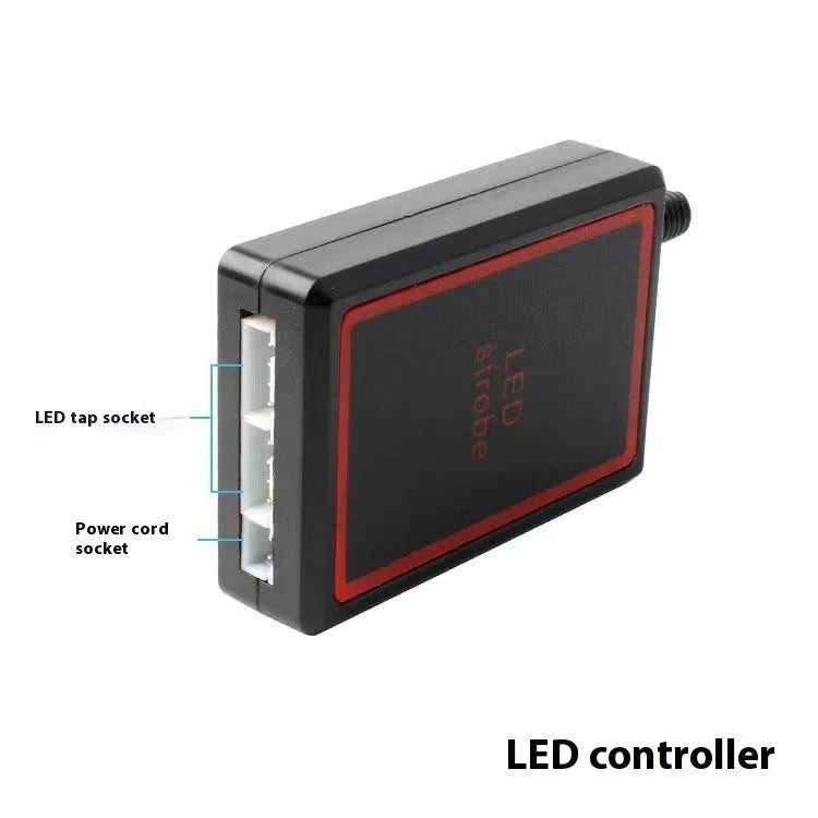 Four-in-one 16 LED car strobe warning light set with wireless remote, 12V ABS universal fit