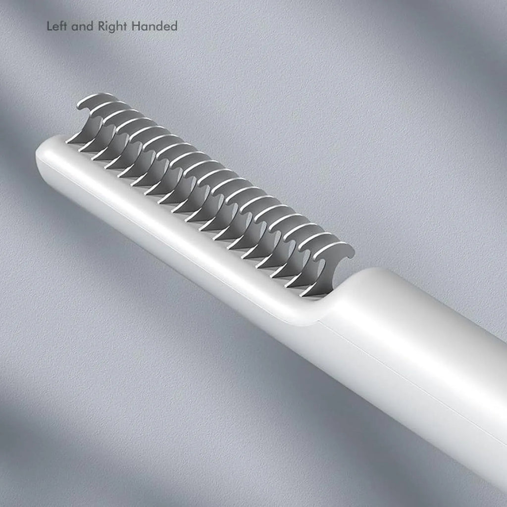Stainless steel dog dematting comb with ergonomic handle in pink colour